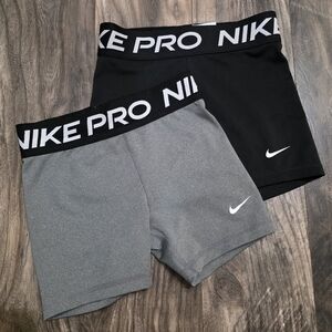 Nike Black & Gray Pro Stretch Bike Shorts - 2 Pack